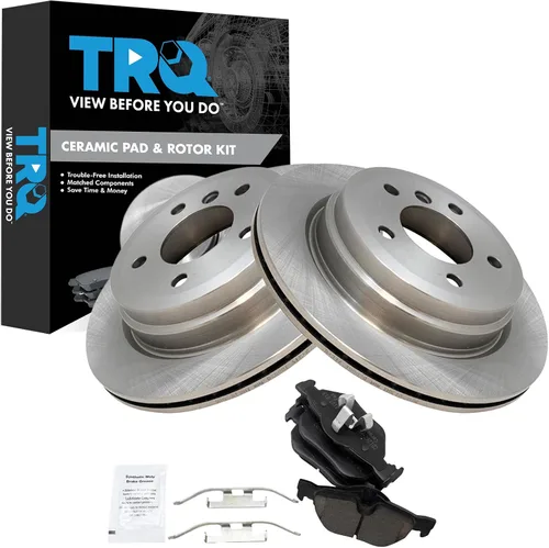 Vista 26 de TRQ Juego de pastillas de freno y rotor de cerámica trasera compatible con Honda Accord V6 1998-02 3.0L con frenos de disco traseros 02-06 Acura RSX