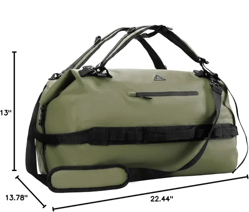 Vista 10 de Haimont Mochila Duffel Grande Impermeable con Parte Superior Enrollable, Bolsa Duffel Seca de Servicio Pesado para Navegación, Viajes, Camping