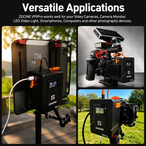 Vista 16 de ZGCINE V Mount Battery V99 Pro Airline-Safe 1.5H Carga completa con PD100W