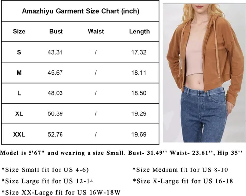 Vista 6 de Amazhiyu Chaqueta casual de manga larga con capucha y cremallera para mujer