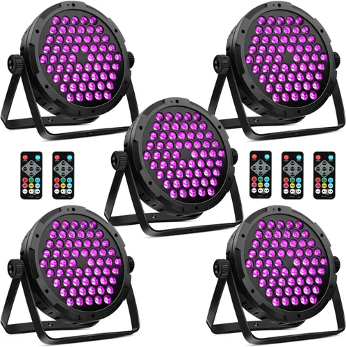 Vista 11 de Luces de escenario RGB de 60 LED, 90 W, regulables, multimodos activados por sonido, control remoto y DMX, fácil configuración, luces elevadas