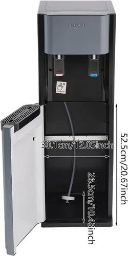 Vista 5 de Dispensador de agua de carga inferior, enfriador de agua de 5 galones con 3 ajustes de temperatura, dispensador de agua con funciones de calefacción
