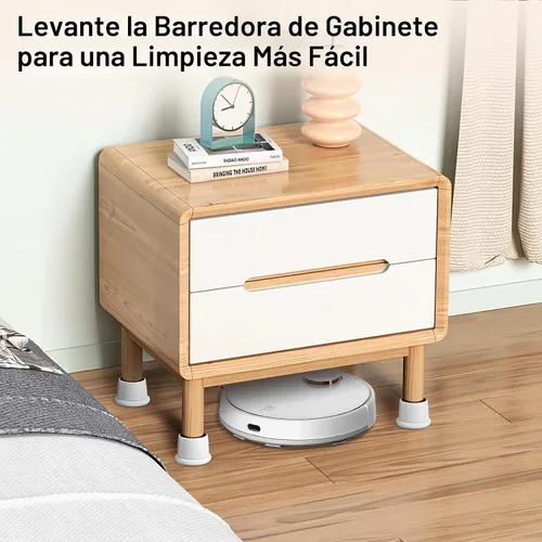 Vista 4 de Elevadores ajustables para muebles, elevadores de cama de 1.6 a 2.6 pulgadas, color blanco, plástico duradero y antideslizantes, elevadores de sofá