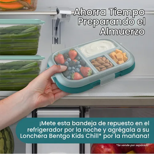 Vista 2 de Bentgo Bandeja de repuesto Chill Kids Lunch Box – Caja Bento reutilizable de 4 compartimentos para una fácil preparación de comidas; capacidad