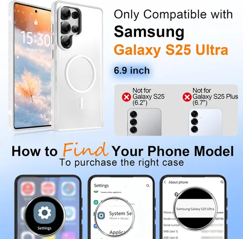 Vista 531 de Jshru Funda para Samsung Galaxy S26 Plus/Galaxy S25 Plus: para Galaxy S24 Plus [compatible con Magsafe] [2 protectores de pantalla HD] cubierta