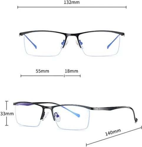 Vista 7 de Gafas de lectura fotocromáticas, gafas de lectura de tendencia, para hombres y mujeres, medio marco, para negocios, oficina, hombres