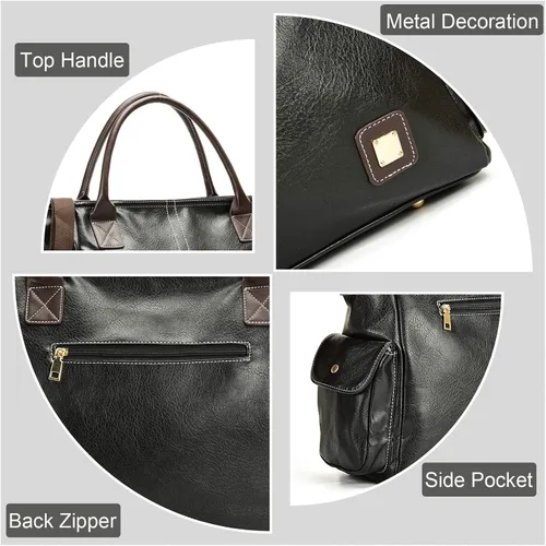 Vista 5 de Monederos Hobo grandes de 23 pulgadas para mujer con asa superior resistente, bolsos y bolsos de mano con correa ajustable de cuero