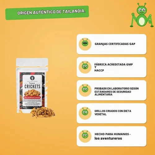 Vista 7 de Thailand Unique Grillos sazonados para barbacoa – Bolsa de 0.53 oz de insectos comestibles deshidratados para humanos, insectos nutritivos