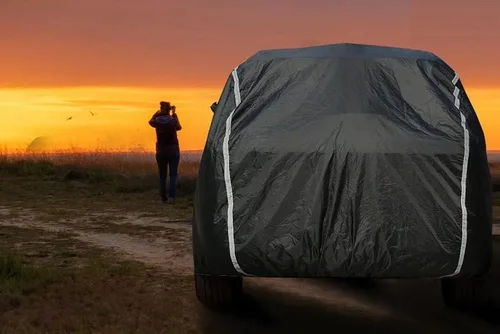 Vista 9 de Coverado - Funda impermeable para todo clima, protección completa, puerta con cremallera, forro de algodón, protección ultravioleta a prueba