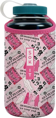 Vista 123 de Sok It BotlSok Funda para botella de agua con cubierta de neopreno aislante (Floral abstracto, se ajusta a CamelBak o Nalgene de 12 onzas)