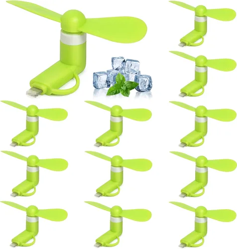 Vista 13 de Paquete de 24 mini ventiladores de mano a granel, mini ventilador portátil 2 en 1 para teléfono celular Paquete de 24 colores surtidos