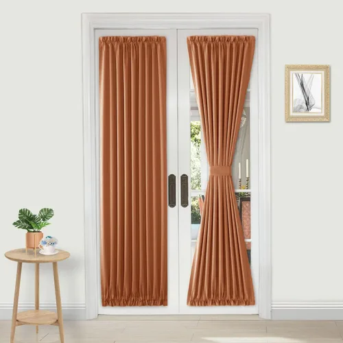 Vista 135 de DWCN Cortinas para Puertas Francesas – Cortinas opacas térmicas con bolsillo para barra para puertas con ventana de cristal, puertas de cocina