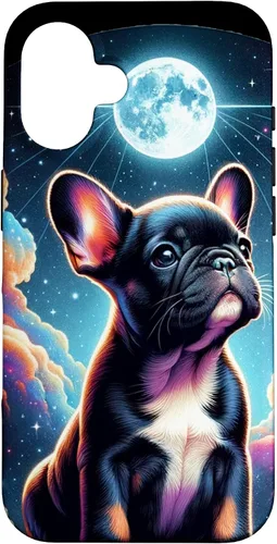 Vista 31 de Funda para iPhone SE (2020) / 7 / 8 Bulldog Francés Puppy Under The Moon In Space