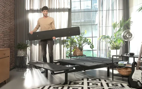 Vista 2 de Stratiform Cosmo Sydney - Base de cama ajustable Diseño minimalista, eficiencia de espacio, comodidad ergonómica, bloqueo infantil