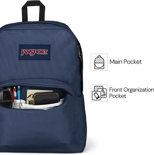 Vista 4 de JanSport SuperBreak One Mochilas, bolsa duradera y ligera con 1 compartimento principal, bolsillo frontal con organizador integrado, de primera