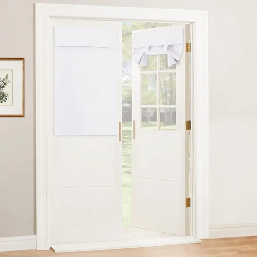 Vista 9 de RYB HOME 2 paneles 100% opacos para puerta de aula, 8 pulgadas de ancho x 36 pulgadas de largo, color beige biscotti, sin taladro, para ventana