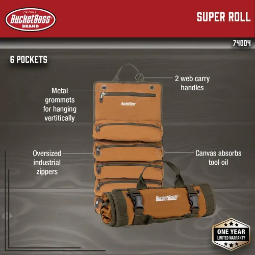 Vista 3 de Bucket Boss - Super Roll, bolsas de herramientas - Serie original (74004), marrón