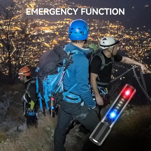Vista 9 de VAVOFO Linterna LED, cuerpo de aluminio, linterna LED EDC púrpura - USB-C recargable, impermeable, enfoque de zoom, 3 modos, estroboscópico