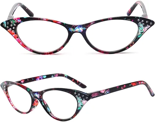 Vista 2 de Paquete de 4 lentes de lectura, diseño de moda vintage con diamantes de imitación de ojo
