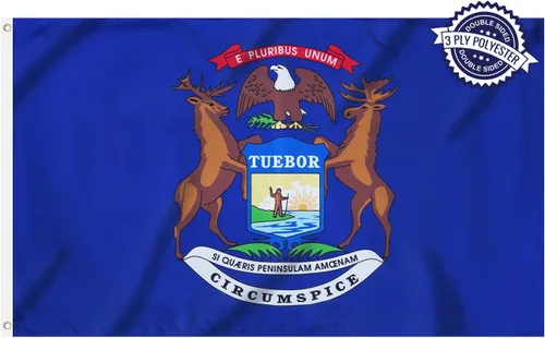 Vista 14 de Bandera del estado de Alabama de 3 x 5 pies para exteriores, doble cara, 3 capas, poliéster, AL Alabama, banderas con 2 ojales de latón
