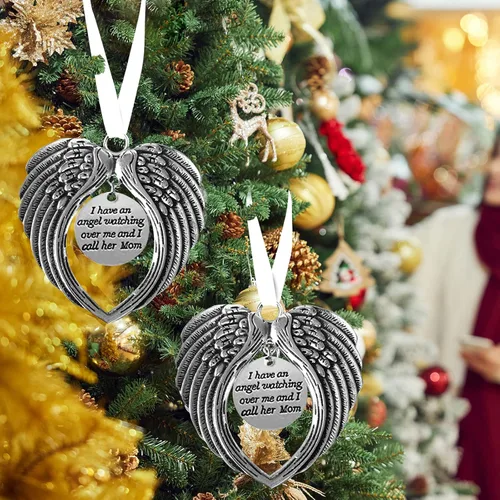 Vista 5 de Adorno conmemorativo de Navidad, Una parte de mi corazón está en el cielo, colgante para árbol de Navidad, regalos conmemorativos por pérdida