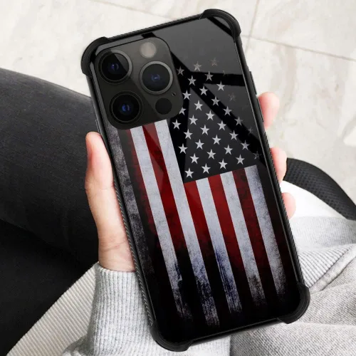 Vista 3 de ZHEGAILIAN Funda para iPhone 14 Pro, protección de grado militar, esquinas a prueba de golpes, funda antiarañazos para iPhone 14 Pro, bandera vieja