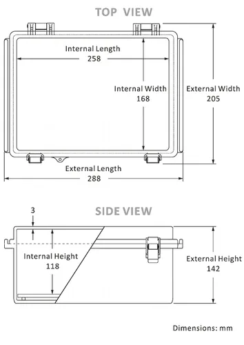 Vista 6 de Caja de conexiones eléctricas impermeables IP67 carcasa de plástico ABS con cubierta con bisagras con placa de montaje, soportes de pared