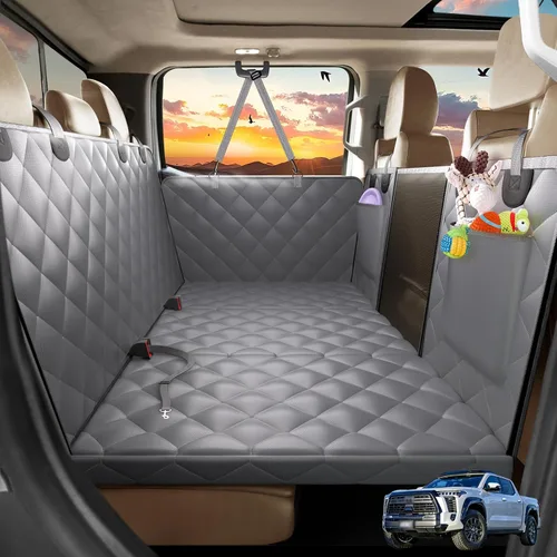 Vista 9 de Funda de asiento trasero para perro, hamaca para perro de fondo duro para automóvil, impermeable, suave, extensor de cama de viaje, soporta 400