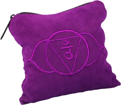 Vista 7 de SUNYIK Paquete de 2 almohadas de cristal de chakras de turmalina negra y amatista, raíz y chakra del tercer ojo para curar reiki, 0.5 libras