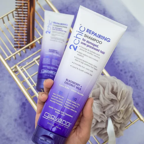 Vista 3 de Giovanni - Acondicionador cremoso de aguacate y aceite de oliva Over-Processed Hair, Helps Restore Hair's Natural Elasticity, Blackberry & Coconut