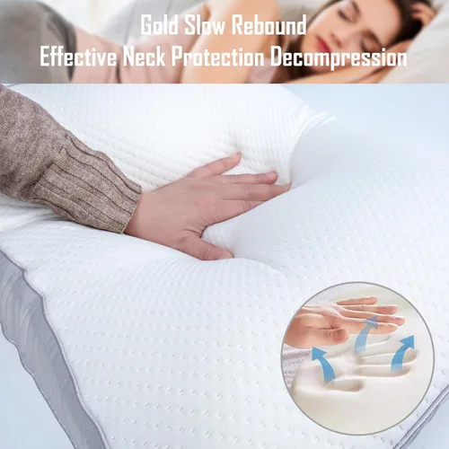 Vista 3 de COOLBEBE Almohadas de cuello de espuma prémium para aliviar la presión, almohadas de cubo estándar suaves para dormir, cómoda almohada cervical