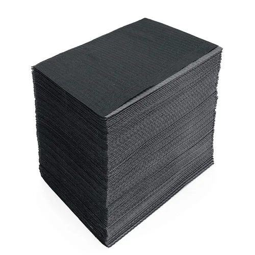 Vista 6 de Baberos dentales negros desechables de 13 x 18 pulgadas, 125 unidades, 3 capas, impermeables, para tatuajes, 125 unidades por bolsa, 1 bolsa, suave