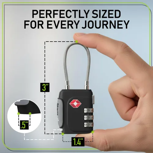 Vista 4 de Untethered TSA Luggage Locks (3 Pack) Resettable 3-Digit Combination TSA Approved Travel Padlocks for Suitcases, Backpacks, Gym Bags & Checked