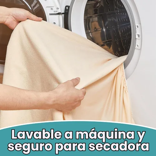 Vista 6 de OhGeni - Protector de colchón impermeable, tamaño Queen, con bolsillo profundo de 6 a 18 pulgadas, transpirable, sin ruido, suave, lavable, a prueba