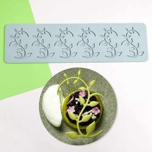 Vista 5 de TUKE Tuile Molds - Molde de silicona con hojas curvadas de silicona para dulces, tapete de encaje para decoración de tartas, azúcar, manualidades