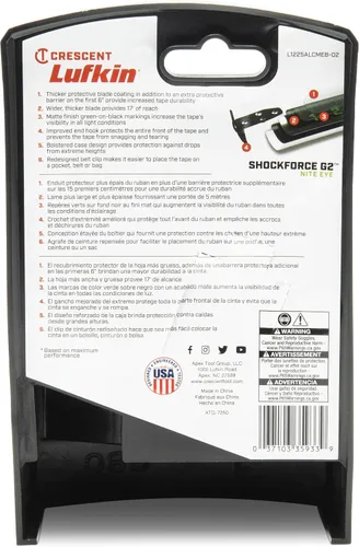 Vista 7 de Lufkin Shockforce G2 Nite Eye - Cinta métrica automática de 25 pies - L1225ALCMEB-02