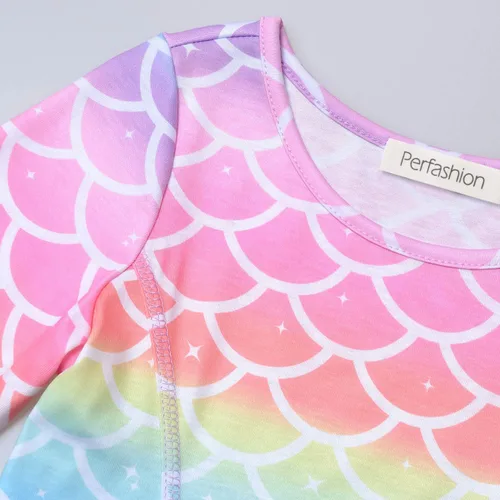 Vista 3 de Perfashion Vestidos a juego para niñas y muñecas sin mangasmanga larga, acampanados, faldas de fiesta de unicornio