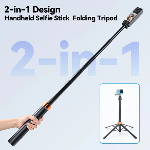 Vista 4 de UTEBIT 59'' Telescopic Selfie Stick with Tripod, Enhanced 4-Leg Steady Base
