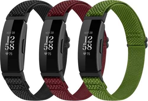 Vista 17 de Correas deportivas de nailon elásticas ajustables compatibles con Fitbit Inspire 3/Inspire 2/Inspire/Inspire HR/Ace 2/Ace 3, correas elásticas