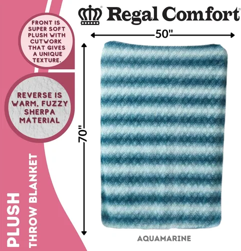 Vista 9 de Regal Comfort Manta Sherpa de piel sintética, 50 x 70 pulgadas, suave y afelpada, cálida y mullida, manta de forro polar de terciopelo