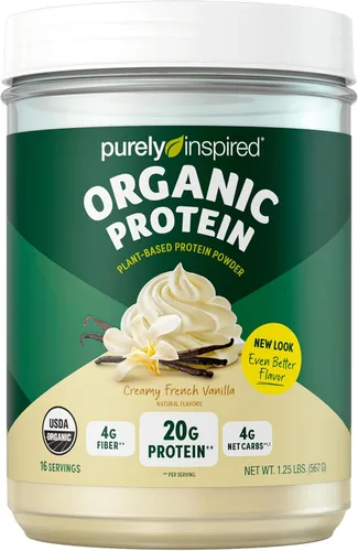 Vista 2 de Purely Inspired Proteína vegana orgánica a base de plantas en polvo para mujeres y hombres, 0.78 oz de proteína vegetal de guisantes y Country