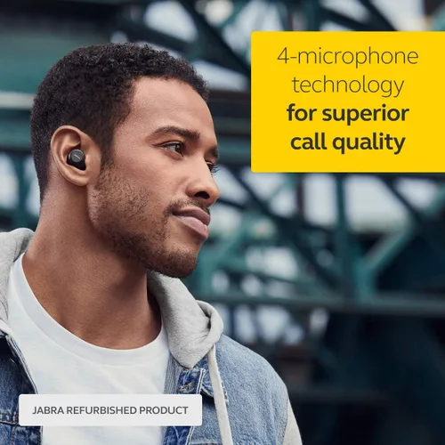 Vista 4 de Auriculares inalámbricos Jabra Elite 75t con asistente de voz, color negro, con estuche de carga (renovados)