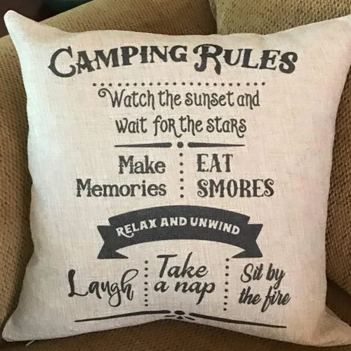 Vista 15 de Funda de almohadas de camping Lo siento por lo que dije mientras tratábamos de aparcar Camper Fundas de almohada de tiro de lino de dos lados Camper
