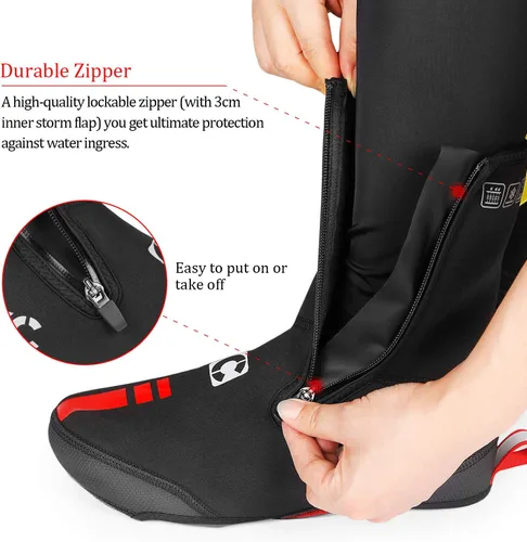 Vista 3 de CXWXC Cycling Shoe Covers Neoprene Waterproof,Winter Thermal Warm Full Bicycle Overshoes for Men Women,Road Mountain Bike Booties