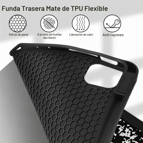Vista 4 de Tuiklol Funda para iPad Pro de 12.9 pulgadas 2022 2021 2020 2018 Negro (Black Book)