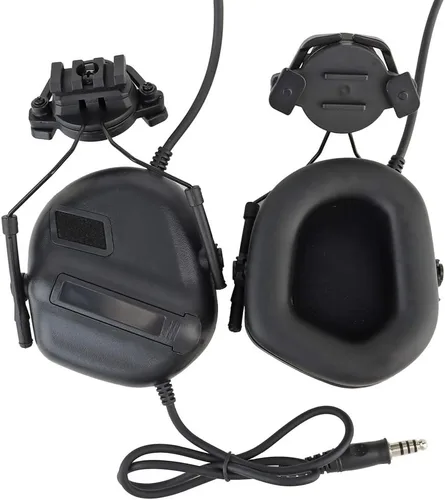 Vista 2 de ATAIRSOFT - Auriculares tácticos para casco con intercomunicador de potencia ilimitada con micrófono, impermeables para caza y tiro, orejeras sin