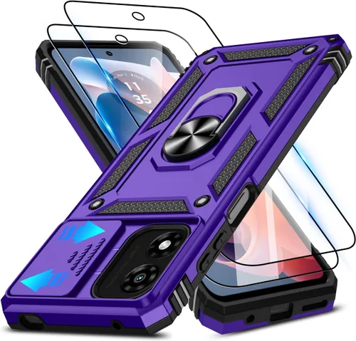 Vista 204 de ATUMP for Moto G-Play-2024 Case with Camera Lens Cover & HD Screen Protector(2 Pcs), [10FT Military Grade Drop Protection] Magnetic Ring Holder