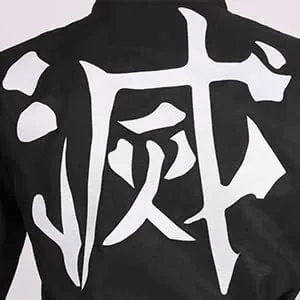Vista 5 de miccostumes Disfraz de anime para hombre, kimono negro y verde, uniforme