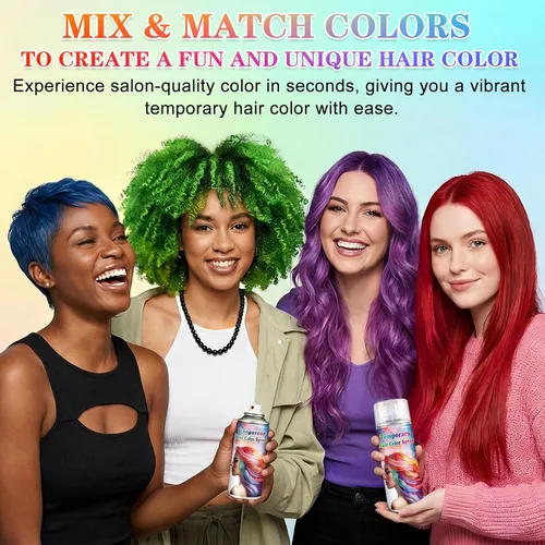 Vista 6 de Spray temporal de color rojo para el cabello para mujeres y hombres, lavable 120ML