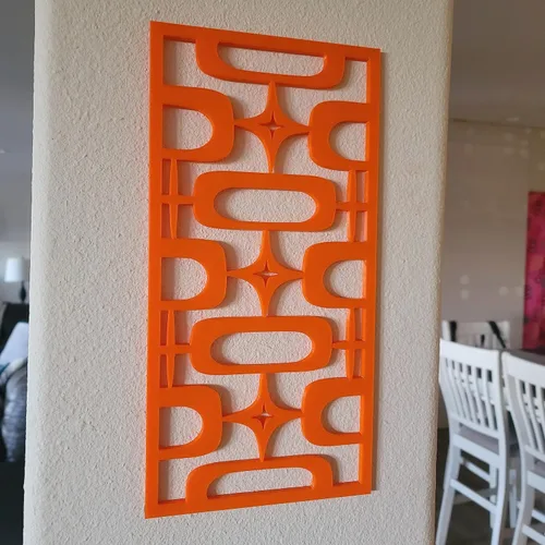 Vista 7 de MidCentury - Paneles de pared modernos de óvalos atómicos con explosiones de estrellas de estilo vintage, dorado, plateado, negro, menta, arte